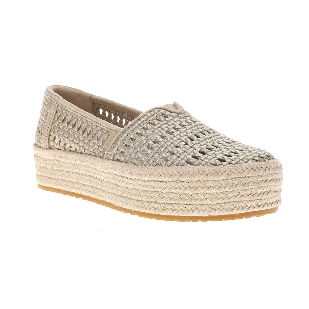 Valencia Metallic Woven Platform Espadrille Flats